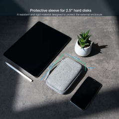Coque de protection Tooq pour boîtier externe 2.5 ? - Gris