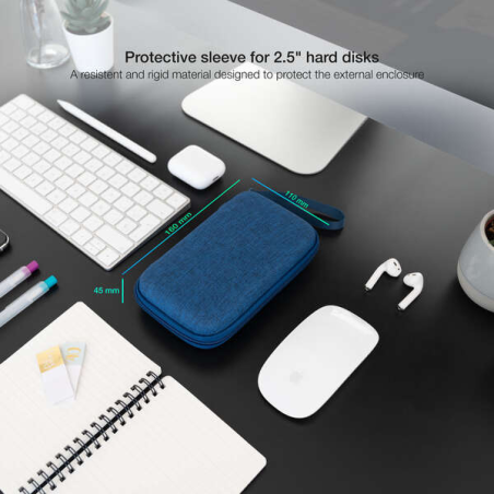 Coque de protection Tooq pour boîtier externe 2.5 ? - Couleur Bleu Pacifique