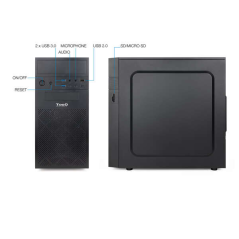 Boîtier minitour Tooq MATX TQC-4701U3C-B 2xUSB3.0 - Noir