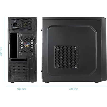 Boîtier moyen tour Tooq Prisma Ultra ATX - Alimentation 500 W - Ventilateur 120 mm - 3 baies 5,25" / 3 baies 3,5" / 2 baies 2,5"