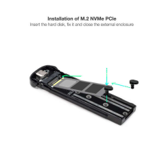 Boîtier externe en aluminium Tooq M.2 NVME USB3.1 Gen2 - Couleur bleue