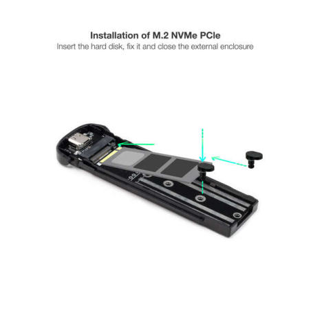 Boîtier externe en aluminium Tooq M.2 NVME USB3.1 Gen2 - Couleur rouge