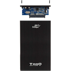 Tooq Boîtier Externe HDD/SDD 2.5" jusqu'à 9.5mm SATA USB 3.0/3.1 Gen 1 - Couleur Noire