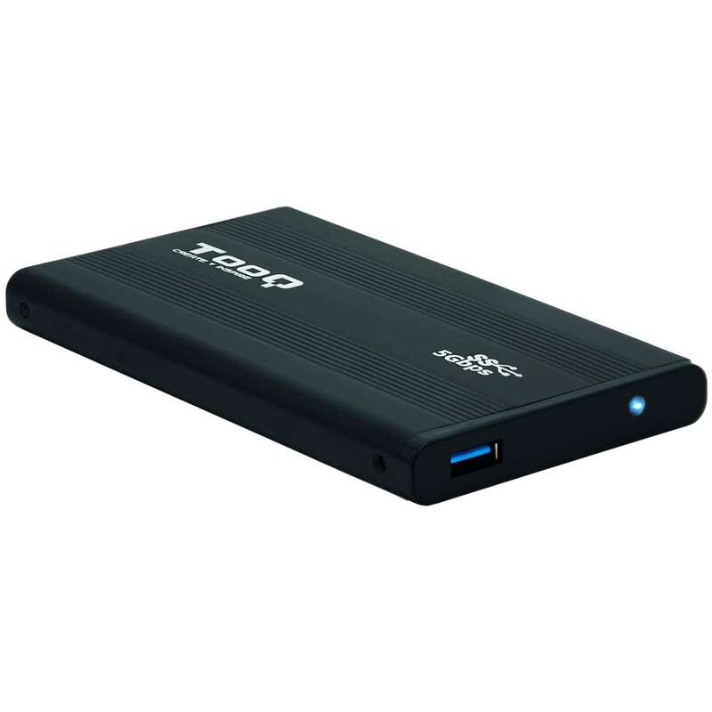 Tooq Boîtier Externe HDD/SDD 2.5" jusqu'à 9.5mm SATA USB 3.0 - Couleur Noire