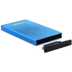 Tooq Boîtier Externe HDD/SDD 2.5" jusqu'à 9.5mm SATA USB 3.0 - Couleur Bleu