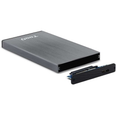 Tooq Boîtier Externe HDD/SDD 2.5" jusqu'à 9.5mm SATA USB 3.0 - Couleur Gris