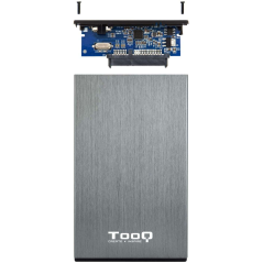 Tooq Boîtier Externe HDD/SDD 2.5" jusqu'à 9.5mm SATA USB 3.0 - Couleur Gris