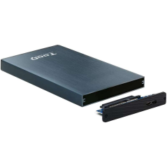 Tooq Boîtier Externe HDD/SDD 2.5" jusqu'à 9.5mm SATA USB 3.0 - Couleur Bleu Marine Métallisé
