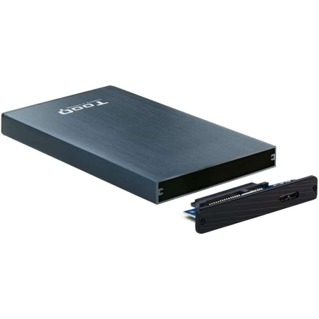 Tooq Boîtier Externe HDD/SDD 2.5" jusqu'à 9.5mm SATA USB 3.0 - Couleur Bleu Marine Métallisé