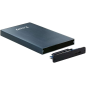 Tooq Boîtier Externe HDD/SDD 2.5" jusqu'à 9.5mm SATA USB 3.0 - Couleur Bleu Marine Métallisé