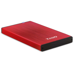 Tooq Boîtier Externe HDD/SDD 2.5" jusqu'à 9.5mm SATA USB 3.0 - Couleur Rouge