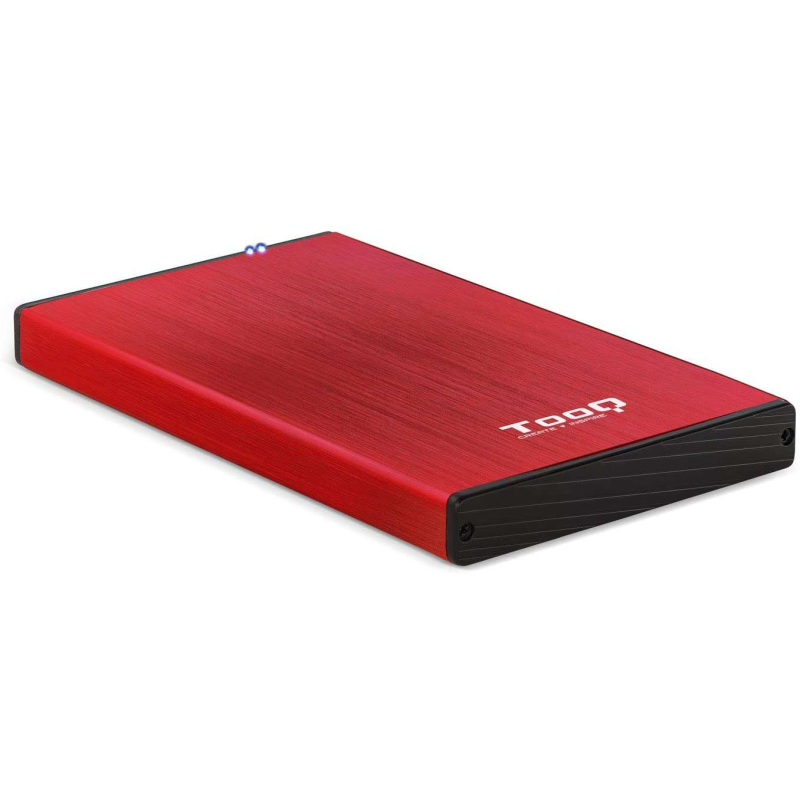 Tooq Boîtier Externe HDD/SDD 2.5" jusqu'à 9.5mm SATA USB 3.0 - Couleur Rouge