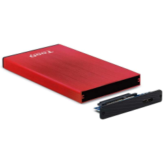 Tooq Boîtier Externe HDD/SDD 2.5" jusqu'à 9.5mm SATA USB 3.0 - Couleur Rouge