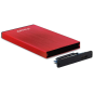 Tooq Boîtier Externe HDD/SDD 2.5" jusqu'à 9.5mm SATA USB 3.0 - Couleur Rouge