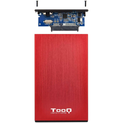 Tooq Boîtier Externe HDD/SDD 2.5" jusqu'à 9.5mm SATA USB 3.0 - Couleur Rouge