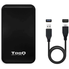 Tooq Boîtier Externe HDD/SDD 2.5" jusqu'à 9.5mm SATA USB 3.0/3.1 Gen 1 - Sans Vis - Couleur Noire