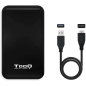 Tooq Boîtier Externe HDD/SDD 2.5" jusqu'à 9.5mm SATA USB 3.0/3.1 Gen 1 - Sans Vis - Couleur Noire