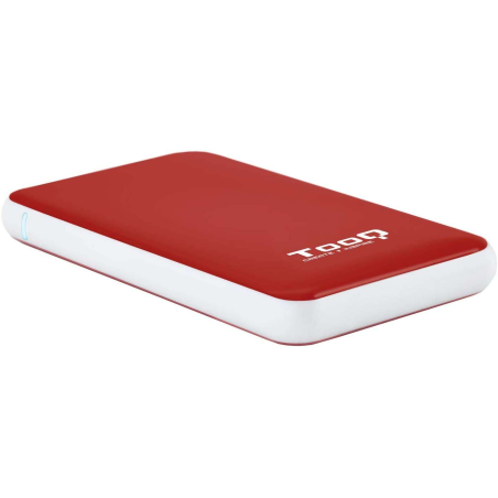 Tooq Boîtier Externe HDD/SDD 2.5" jusqu'à 9.5mm SATA USB 3.0/3.1 Gen 1 - Sans Vis - Couleur Rouge/Blanc