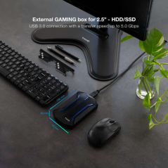 Boîte de jeu externe Tooq pour disques 2,5 ? Disque dur/SSD - Couleur Noir