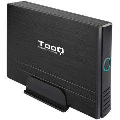 Tooq Boîtier de disque dur externe 3,5" SATA/IDE USB 2.0 avec support - Couleur noire
