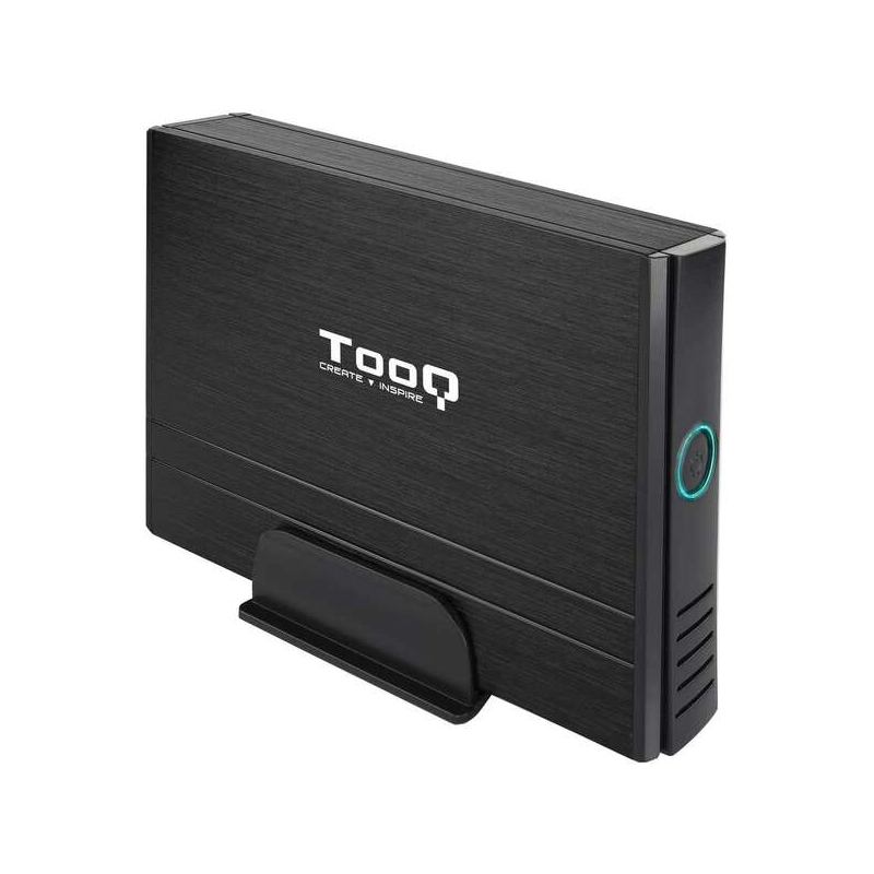 Tooq Boîtier de disque dur externe 3,5" SATA/IDE USB 2.0 avec support - Couleur noire