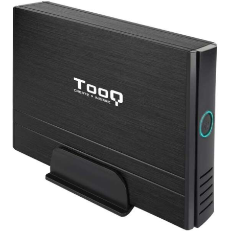 Tooq Boîtier de disque dur externe 3,5" SATA/IDE USB 2.0 avec support - Couleur noire