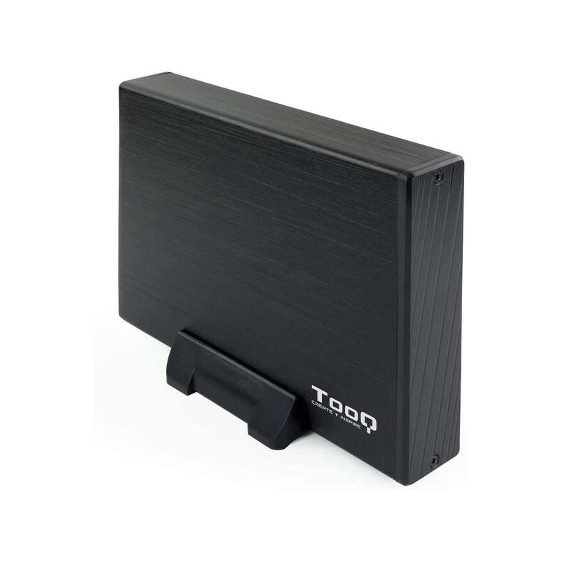 Tooq 3.5" SATA USB 3.0 Boîtier de disque dur externe avec support - Couleur noire