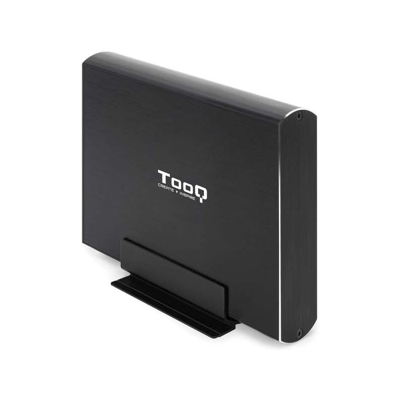 Tooq 3.5" SATA USB 3.0/3.1 Gen1 Boîtier de disque dur externe avec support - Couleur noire