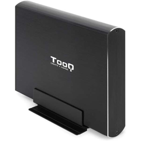 Tooq 3.5" SATA USB 3.0/3.1 Gen1 Boîtier de disque dur externe avec support - Couleur noire
