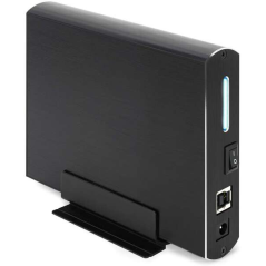 Tooq 3.5" SATA USB 3.0/3.1 Gen1 Boîtier de disque dur externe avec support - Couleur noire