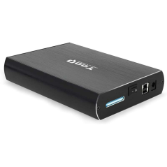 Tooq 3.5" SATA USB 3.0/3.1 Gen1 Boîtier de disque dur externe avec support - Couleur noire