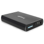 Tooq 3.5" SATA USB 3.0/3.1 Gen1 Boîtier de disque dur externe avec support - Couleur noire