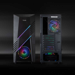 Boîte de jeu Tooq semi-tour Tqgcc102-B "Biohazard" - Couleur noire