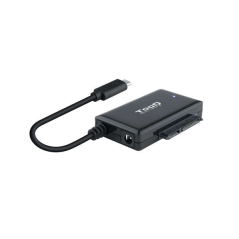 Adaptateur Tooq USB 3.0 USB-C vers SATA pour disques durs 2,5 ? et 3.5 ? avec chargeur - couleur noire