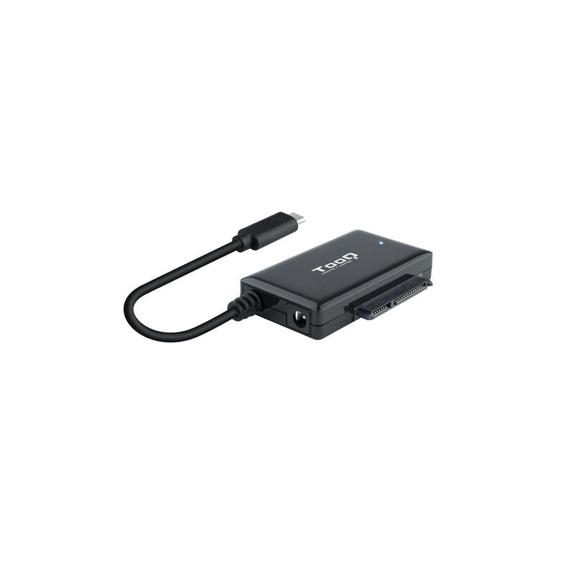 Adaptateur Tooq USB 3.0 USB-C vers SATA pour disques durs 2,5 ? et 3.5 ? avec chargeur - couleur noire