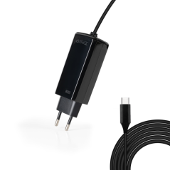 Chargeur pour ordinateur portable Tooq GaN USB-C/PD 100 W - Câble de 1,80 m - Noir