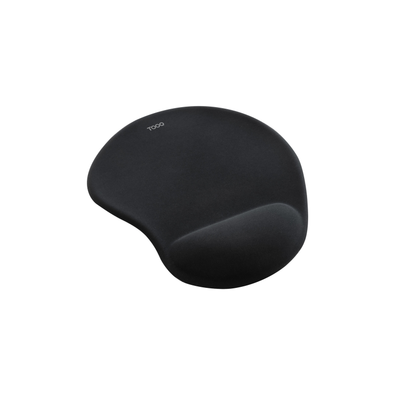 Tapis de souris ergonomique Tooq TQMP1001-B - Repose-poignet en gel - Surface douce, élastique, respirante et durable - Noir