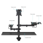 Support de bureau Tooq pour 2 écrans (17"-32") + fixations pour imprimante de point de vente, lecteur de codes-barres, lecteur d