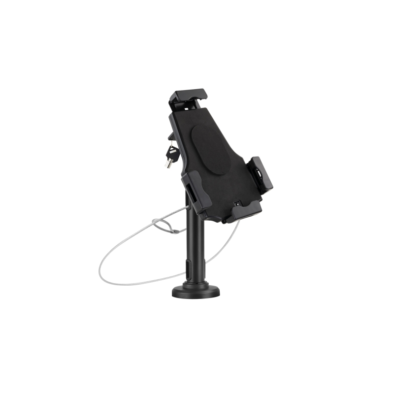 Support de bureau et mural professionnel réglable Tooq pour tablettes de 7,9" à 10,5" - Verrou antivol inclus - Organiseur de câ