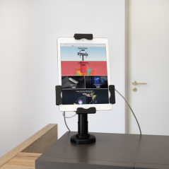 Support de bureau et mural professionnel réglable Tooq pour tablettes de 7,9" à 10,5" - Verrou antivol inclus - Organiseur de câ