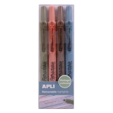 Surligneurs multicolores Apli présentoir 5 packs