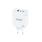 Tooq Chargeur Mural GaN 2 USB-C/PD + USB-A/QC 65W - Couleur Blanche