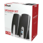 Enceintes Trust MiLa 10W USB 2.0 - Entrée et sortie Jack 3,5 mm - Câble 1,20 m - Couleur Noir / Argent