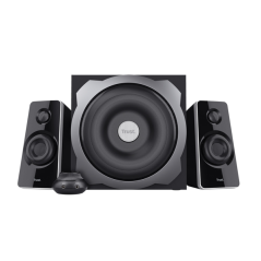 Ensemble d'enceintes Trust Tytan 2.1 USB 120 W - Caisson de basses en bois - Télécommande - Entrée Jack 3,5 mm - Couleur Noir