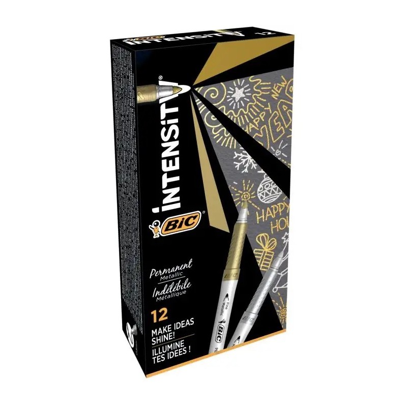 Bic Intensity Marqueurs Métalliques Lot de 12 Couleurs Assorties Bic Intensity Marqueurs Métalliques Lot de 12 Couleurs Assorties