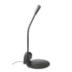Microphone de bureau Trust Primo - Haute sensibilité - Jack 3,5 mm - Câble de 1,80 m - Couleur noire