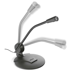 Microphone de bureau Trust Primo - Haute sensibilité - Jack 3,5 mm - Câble de 1,80 m - Couleur noire