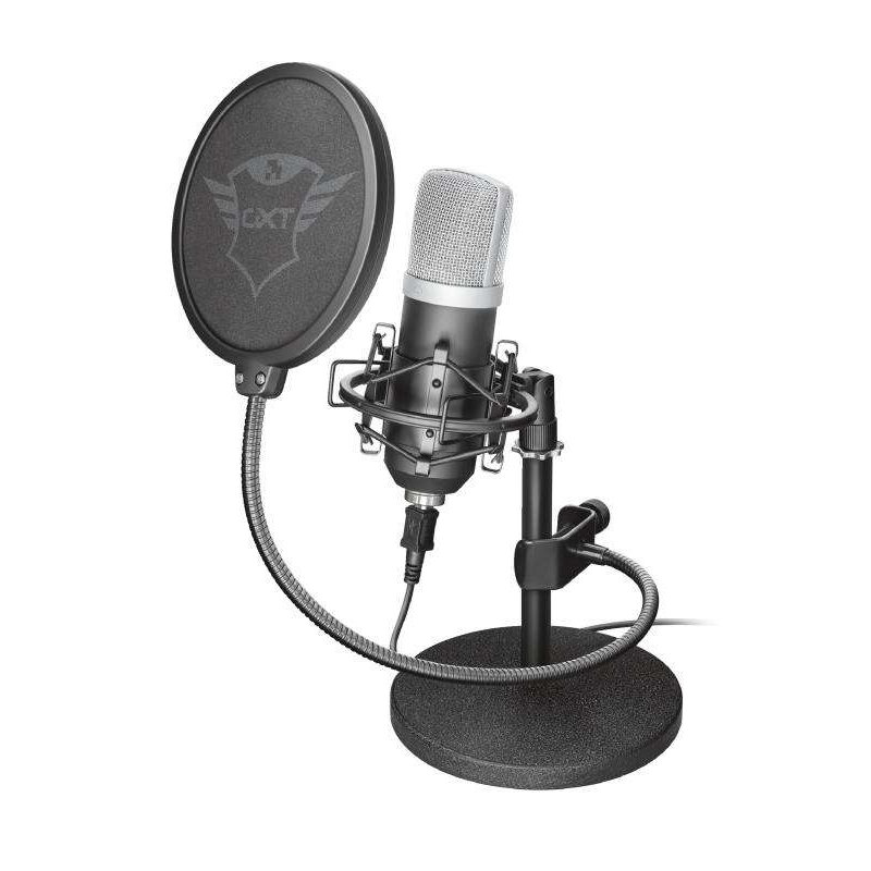 Trust Gaming GXT 252 Emita Microphone Cardioïde USB - Pied Métal - Câble 1.80m - Couleur Noir