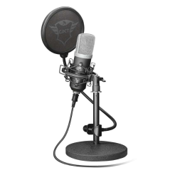 Trust Gaming GXT 252 Emita Microphone Cardioïde USB - Pied Métal - Câble 1.80m - Couleur Noir