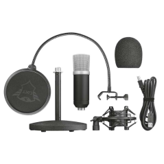 Trust Gaming GXT 252 Emita Microphone Cardioïde USB - Pied Métal - Câble 1.80m - Couleur Noir
